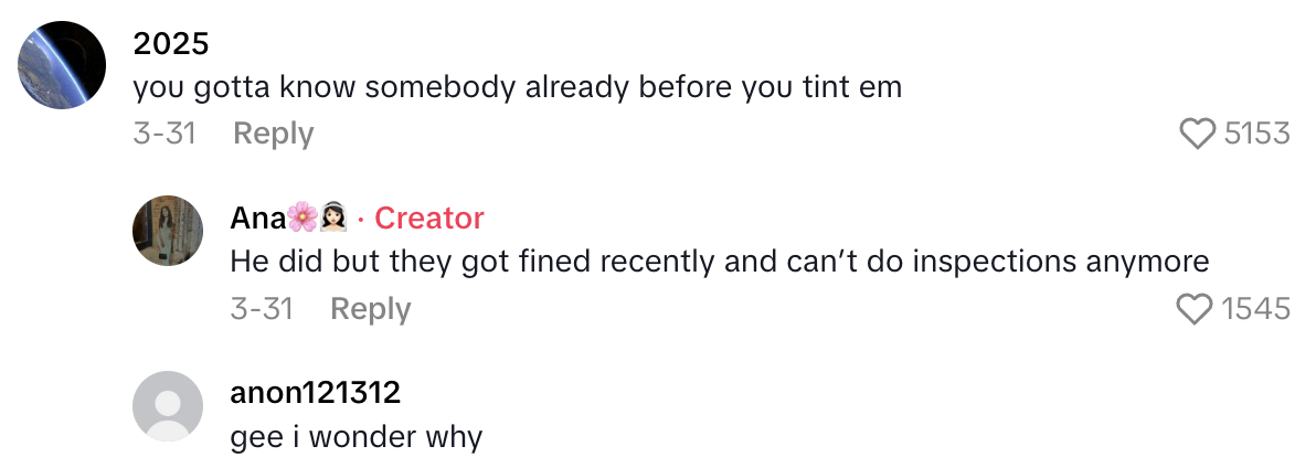 Screenshot 2025 06 29 at 2.34.12 PM Car Owner Said His Car Wont Pass A State Inspection Because Of His Tinted Windows
